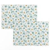 Teal & Yellow Bee Floral - Small