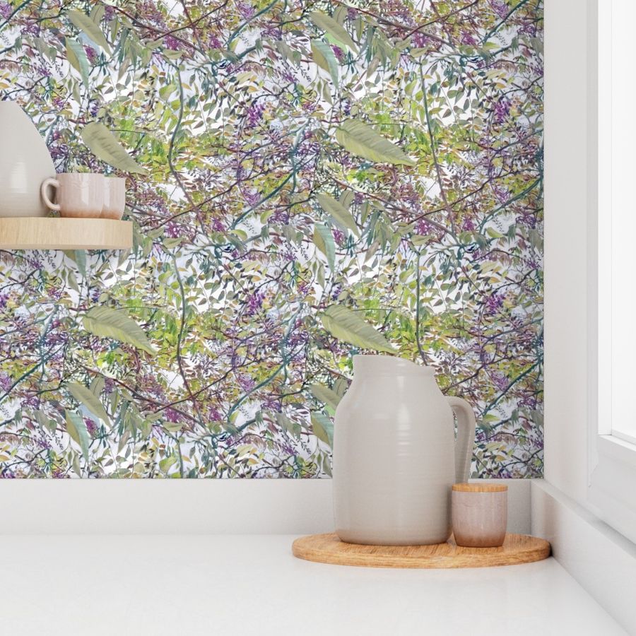 wisteria-buds Wallpaper | Spoonflower