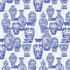 Blue and White Vases - Light Background