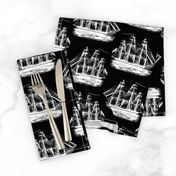 Classic Sailing Ships with Black Background (Large Scale)