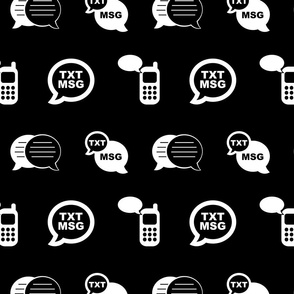 Cell Phone Texting Text Message Icons with Black Background (Large Scale)
