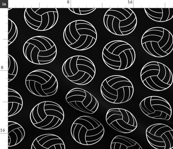 Volleyball Print with Black Background - Spoonflower