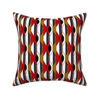 Abstract Geometric/ Red Gold Black White  