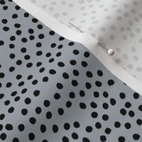 Irregular minimal spots and dots cheetah animal print nursery trend black cool blue gray winter