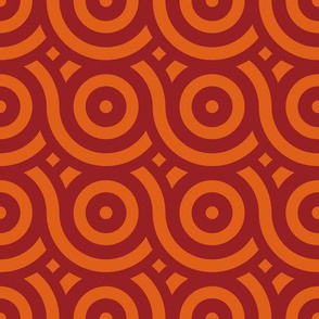 Geometric Pattern: Loop: Blood Orange