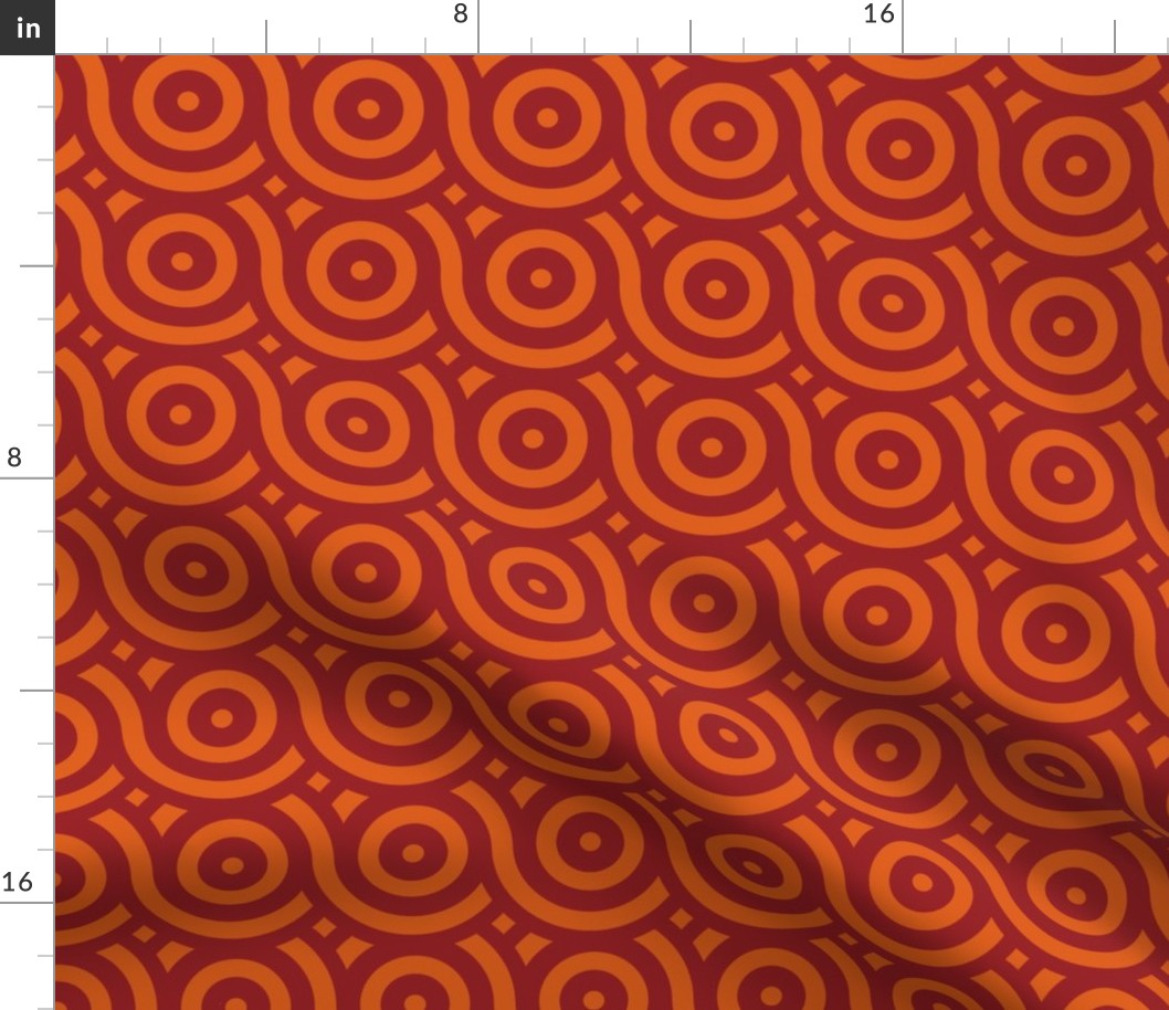 Geometric Pattern: Loop: Blood Orange