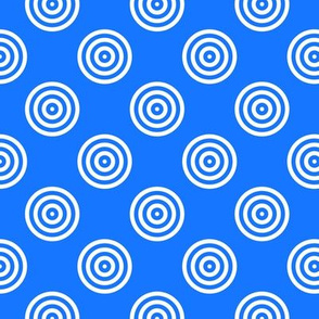 Geometric Pattern: Rondel: Solid: White Blue