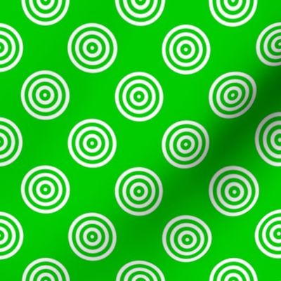 Geometric Pattern: Rondel: Solid: White Green