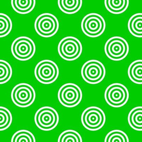 Geometric Pattern: Rondel: Solid: White Green