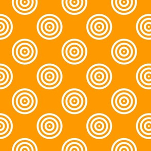Geometric Pattern: Rondel: Solid: White Orange
