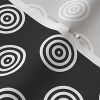 Geometric Pattern: Rondel: Solid: White Charcoal
