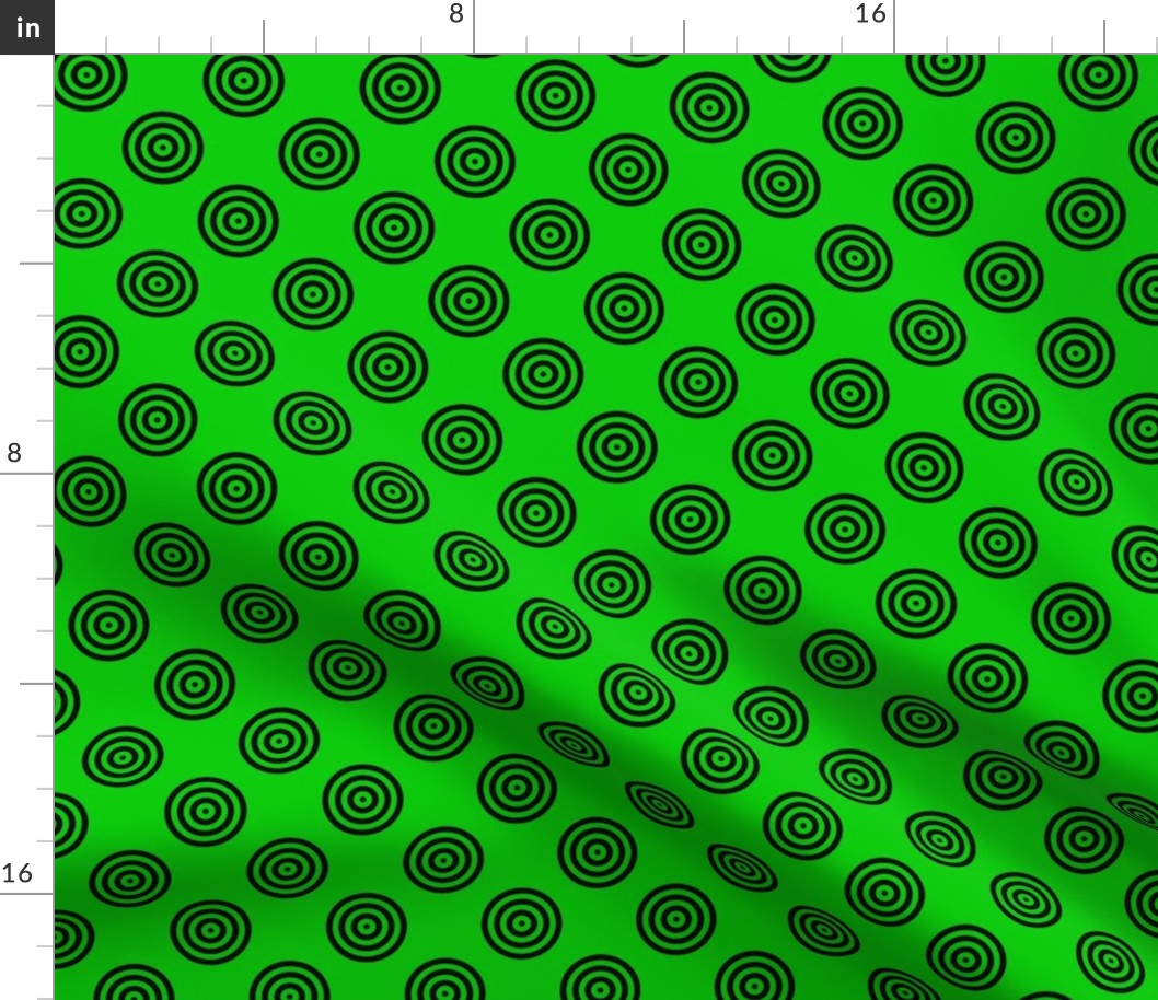 Geometric Pattern: Rondel: Solid: Black Green