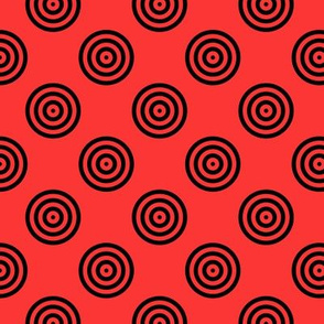 Geometric Pattern: Rondel: Solid: Black Red