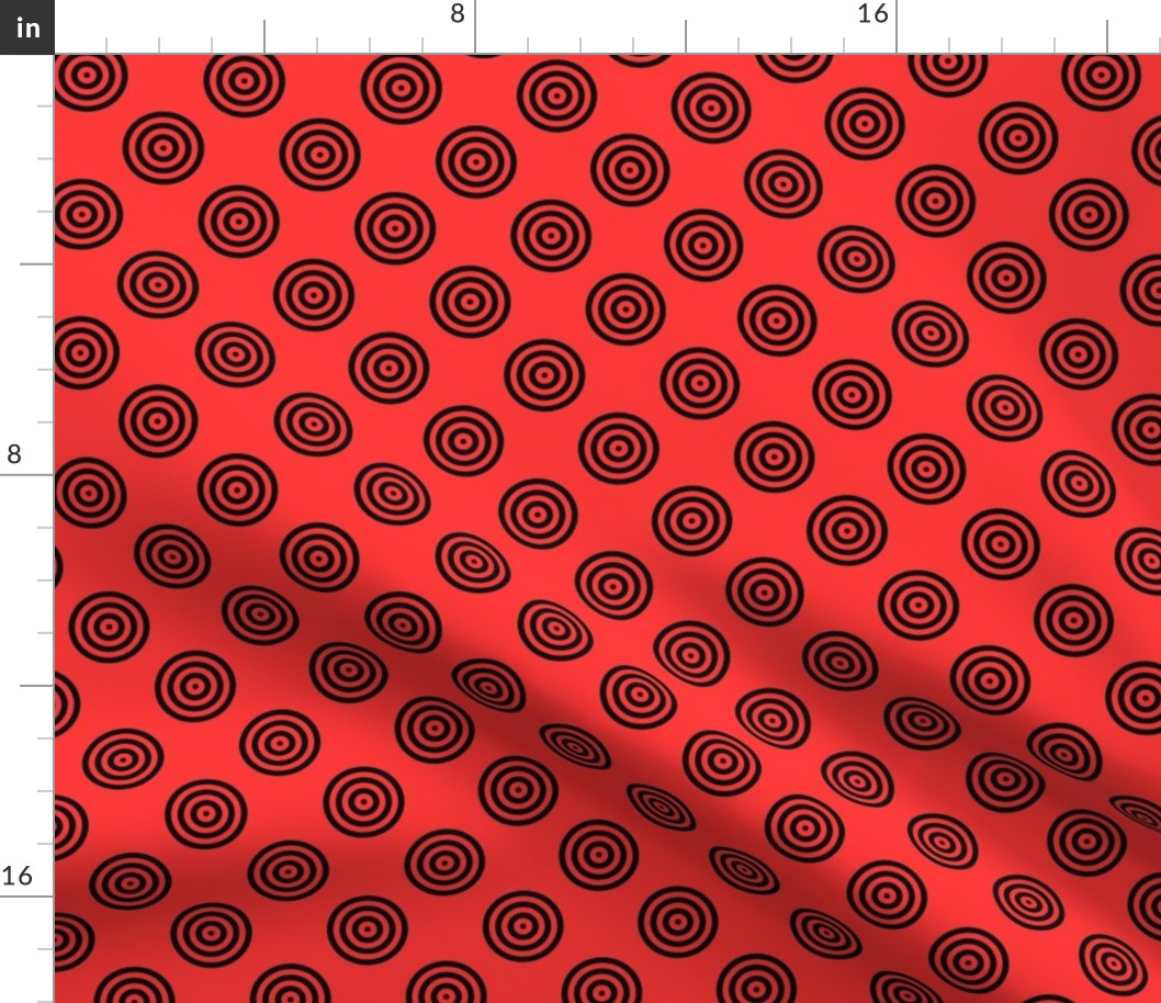 Geometric Pattern: Rondel: Solid: Black Red