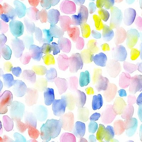 rainbow watercolor mess of stains for modern colorful nursery, kid's products