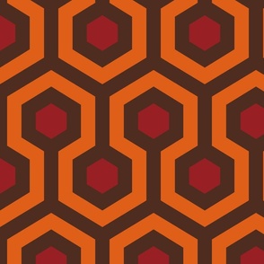 Overlook Hotel Carpet from The Shining: Orange/Red/Brown (large version)
