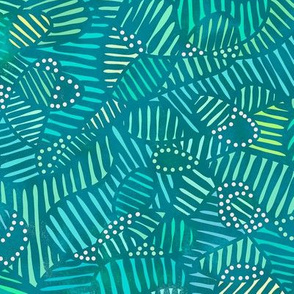 Swirly organic line shapes turquoise (medium)