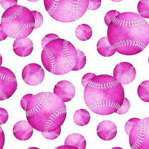 hot pink softballs sports pattern