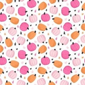 Cute Pink & Orange Pumpkins and Stars - XS
