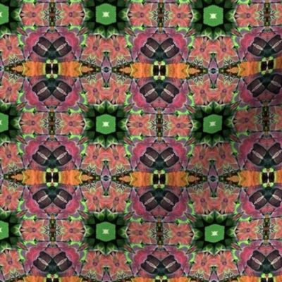 Pink, Green, Orange, Dark Brown  Kaleidoscope