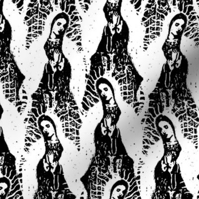 Virgin Mary Black &White