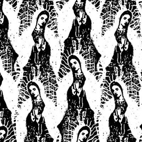 Virgin Mary Black &White