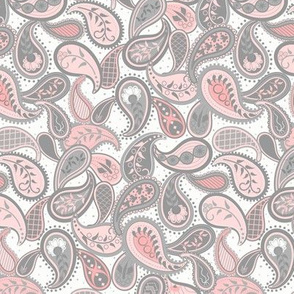 May Paisley: Pink & Gray Modern Paisley