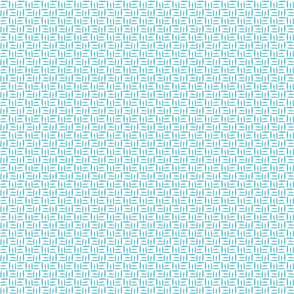 Graphic Pattern Turquoise On White Small