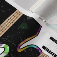 Tie Dye Guitars on Black (large scale) by ArtfulFreddy 