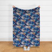 Modern Retro Floral Blue