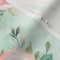 Soft Pink Floral Green