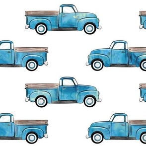 (large scale) vintage blue truck - watercolor blue C20BS