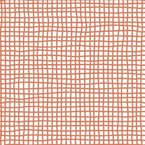 Thin Criss Crossing Lines Pattern | Burnt Sienna Orange Collection