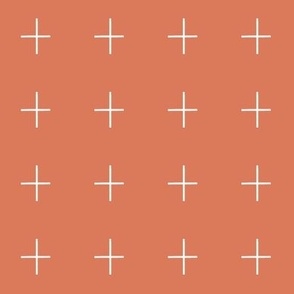 2" Swiss Cross Plus Sign Pattern | Burnt Sienna Orange Collection