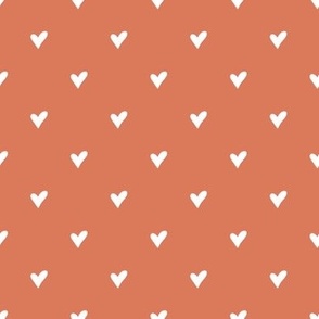 Love Hearts Solid Pattern | Burnt Sienna Orange Collection