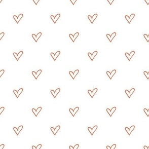 Hand Drawn Heart Outline Pattern | Burnt Sienna Orange Collection