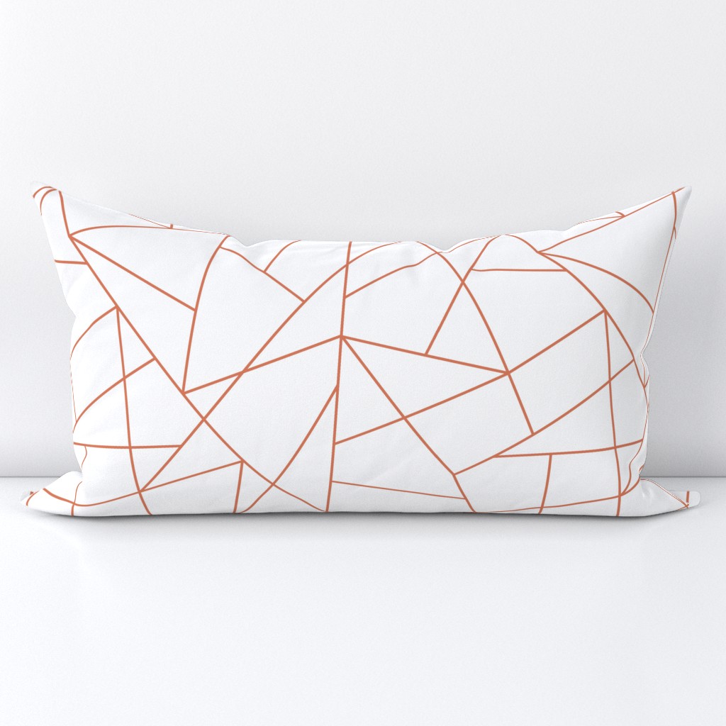 Random Geometric Lines Triangle Pattern | Burnt Sienna Orange Collection