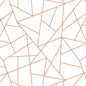 Random Geometric Lines Triangle Pattern | Burnt Sienna Orange Collection