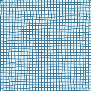Thin Criss Crossing Lines Pattern | Cerulean Blue Collection