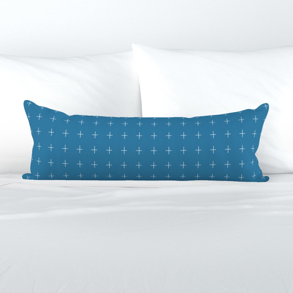 2" Swiss Cross Plus Sign Pattern | Cerulean Blue Collection