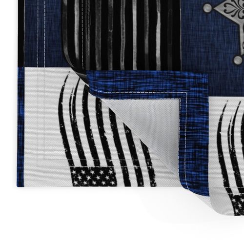 Sheriff Patchwork- blue, black and white