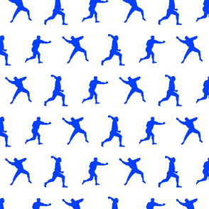 Baseball Player Shapes Blue & White