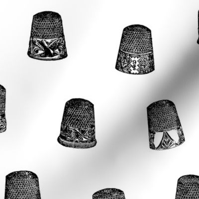 Sewing Thimbles in Black & White