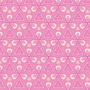 Small scale, Abstract geometric elements, organic, pink-orange, white