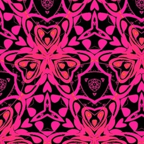 Abstract geometry, bright pink with black