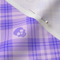  Skull Tartan Plaid in Purple 1/2 Size