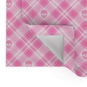  Skull Tartan Plaid in Pink 1/2 Size