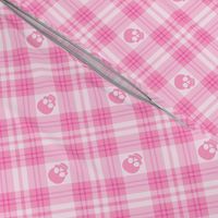  Skull Tartan Plaid in Pink 1/2 Size