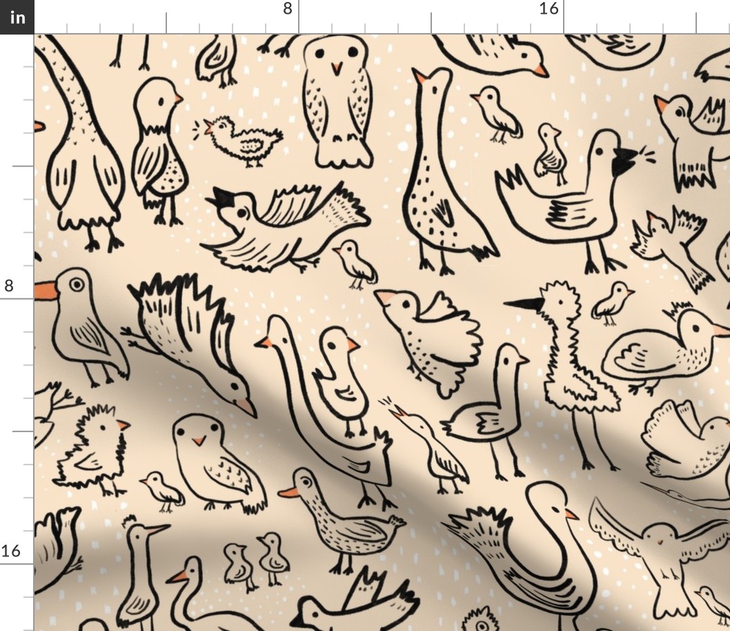 Line art animals - All the birds