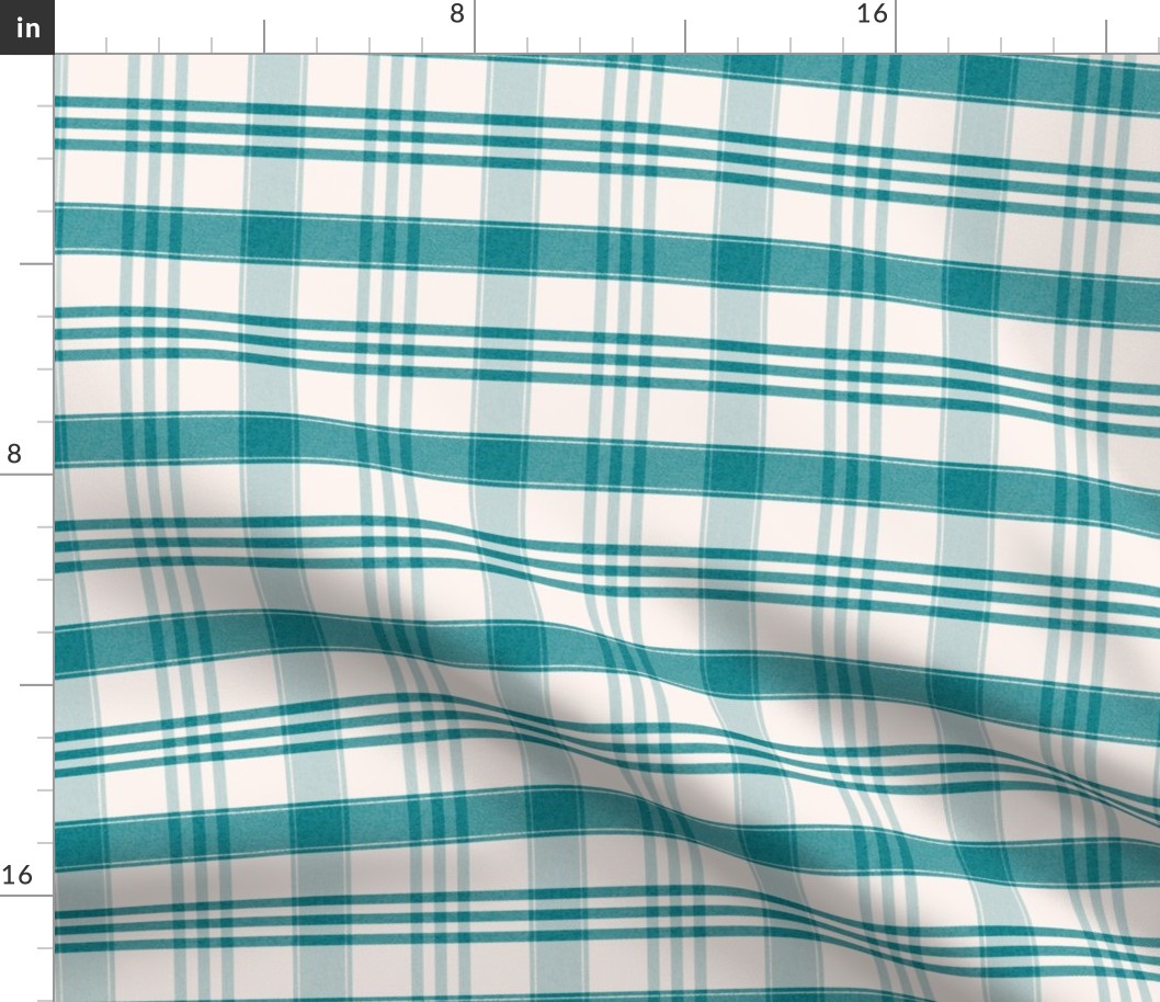 Plaid Check in Teal Blue Green